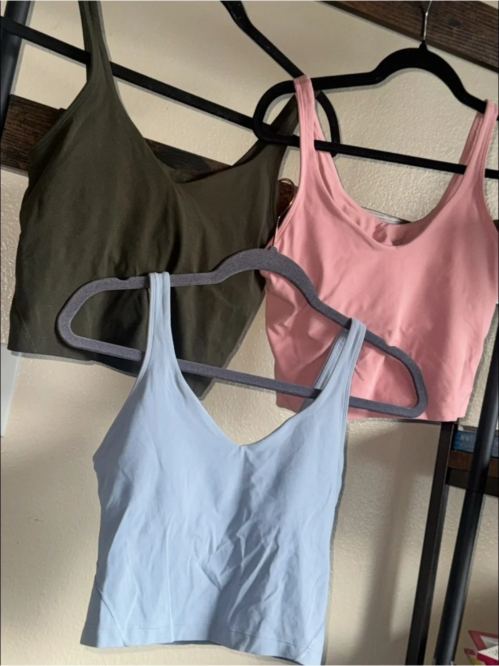 3-Pack Lululemon Align Tanks (2021):  Olive, Blush Pink, Light Blue